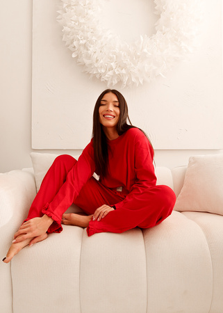 Piżama Eve Long - Red